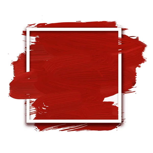 Marco para texto. Fondo rojo abstracto con pincel de pintura al óleo de imitación —  Fotos de Stock