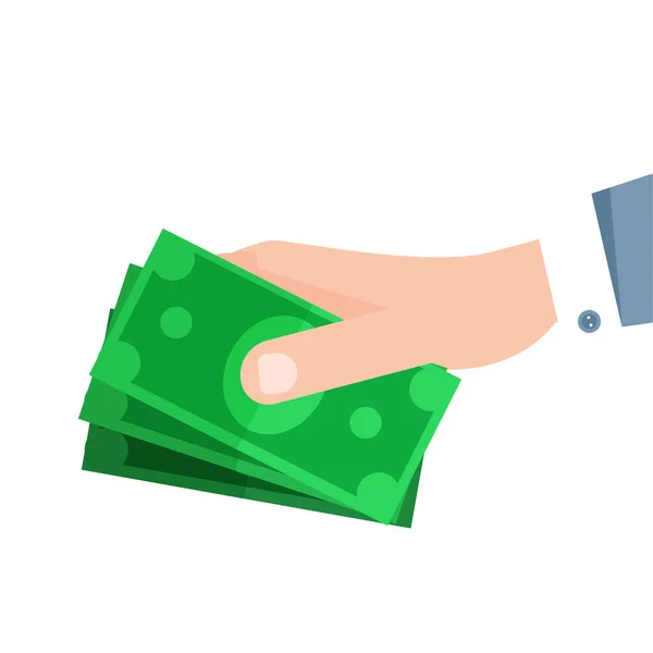 A férfi keze egy üzletember ad pénzt. Fizetési szolgáltatás — Stock Fotó