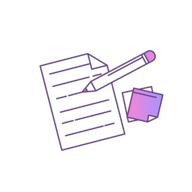 İş için kısa doldurma. Kalem ve çıkartmaları ile belge