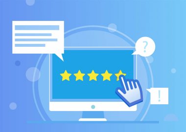 Star rating imleç Web sitesinde. Geribildirim için kullanıcılar online. 