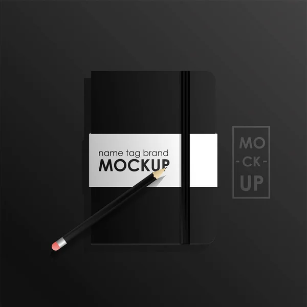 Huisstijl ontwerp sjabloon set. Mock-up pakket notebook en pecil. Vector concept — Stockvector