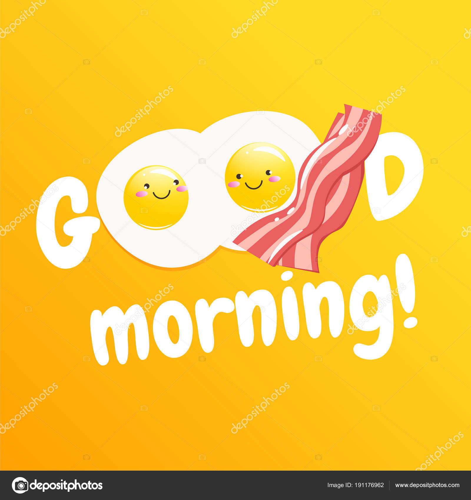 Good Morning Banner Classic Tasty Breakfast Of Scrambled Eggs And Bacon Vector Image By C Annetdebar Vector Stock