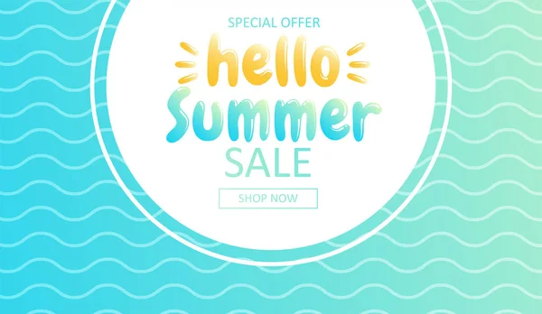 Hola verano. Banner de venta en tienda online. Oferta especial, compra ahora —  Fotos de Stock