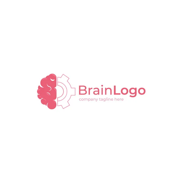 Logo creativo del cerebro. Concepto de logotipo. Educación y mente humana — Vector de stock