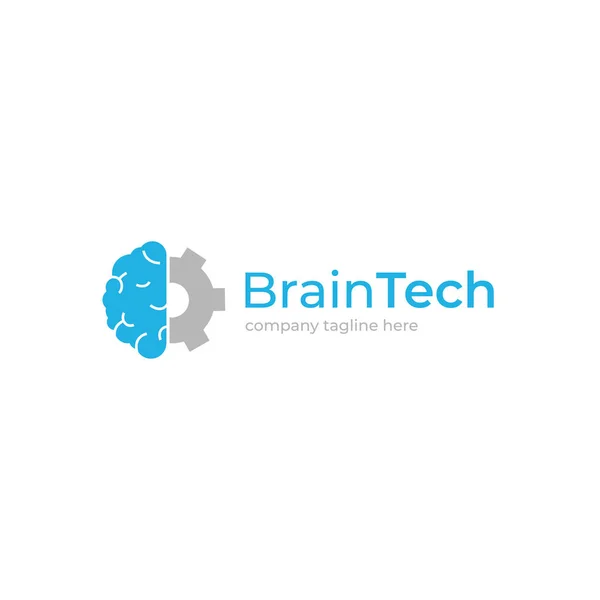 Logo creativo del cerebro. Concepto de logotipo. Educación y mente humana — Vector de stock