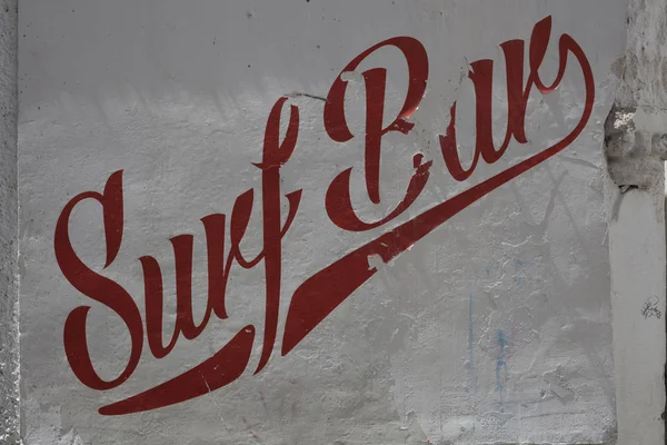 Beach Bar Sign Painted Concrete Wall Spain — Zdjęcie stockowe