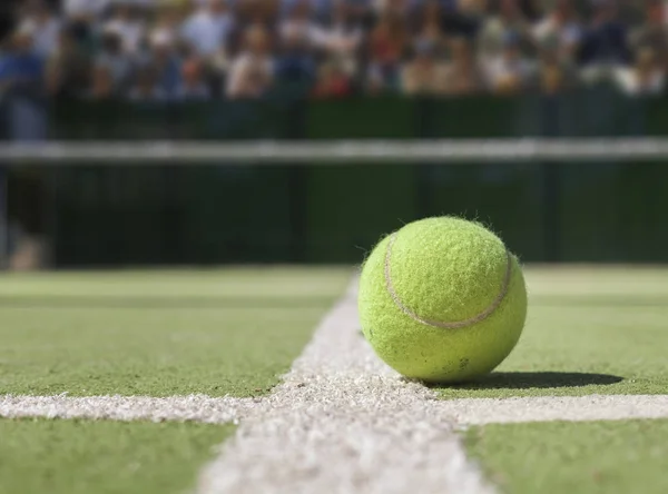 Tennisbal Een Tennisbaan — Stockfoto