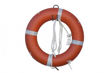 İzole Lifebuoy veya beyaz arka plan üzerinde ip ile can simidi