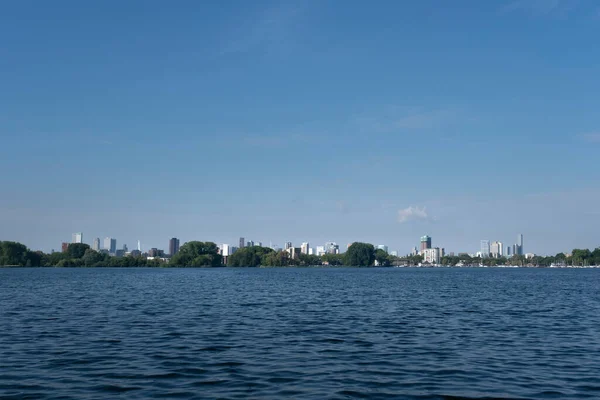 Uitzicht Skyline Van Rotterdam Vanuit Het Kralingse Bos — Stockfoto