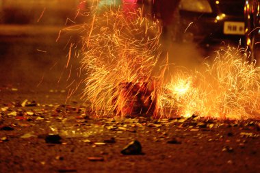 Havai fişek veya havai fişek Diwali veya Noel Festivali sırasında