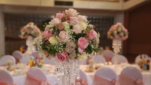 Interior Of A Wedding Hall Decoration Ready For Guests Beautiful Room For Ceremonies And Weddings Wedding Concept Luxury Stylish Wedding Reception Purple Decorations Expensive Hall