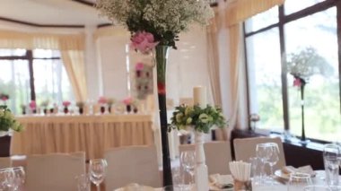 Düğün masa dekor yakın çekim