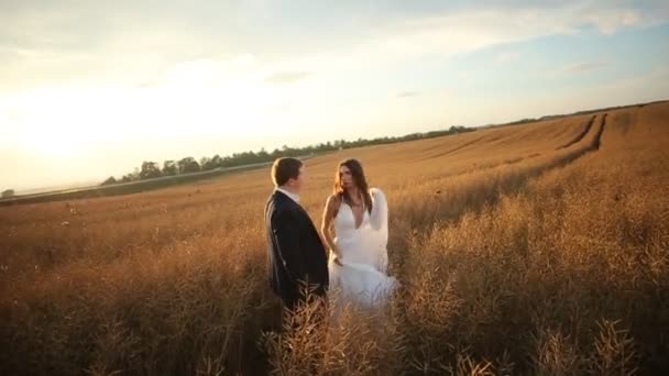 Sposa che balla vicino al suo sposo — Video Stock