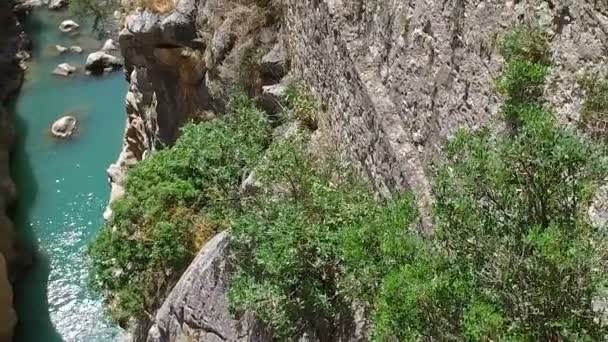 Vértigo lento en Precipice Caminito del Rey 10 — Vídeos de Stock