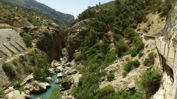 Klippe caminito del rey — Stockvideo