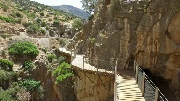 Descida suave Barranco Caminito del Rey — Vídeo de Stock