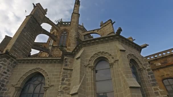 Surrounding the Cathedral of Castro Urdiales — Stock Video