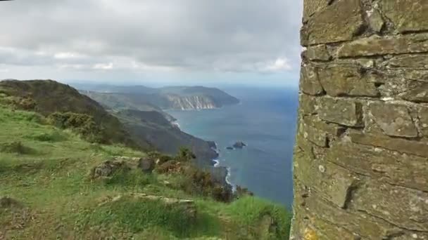 Cliffs of Vixa de Herbeira 06 — Stok video