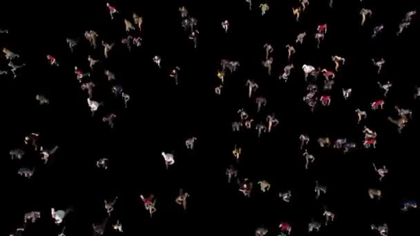 恐竜咆哮人々 は逃げる恐怖のトップ アルファ マット レンダリング アニメーション — ストック動画