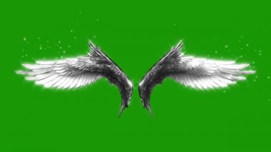 Çırpma altın kanatlar parçacıklar döngü 3d render animasyonlar