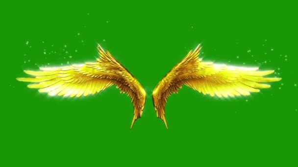 Flapping Gold Wings Particles Loop Renderizaciones Animaciones — Vídeos de Stock