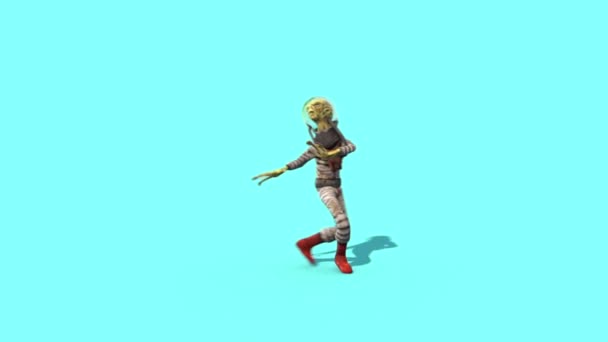 Танец Пришельцев Марсе Blue Screen Renderings Animations — стоковое видео