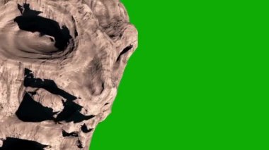 Asteroit Meteor yeşil ekran arka dünya yer evren 3d render animasyonlar