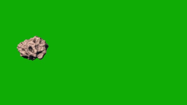 Астероид Метеор Зеленого Экрана Стороне Земли Пространство Вселенной Одушевленност Визуализаций — стоковое видео
