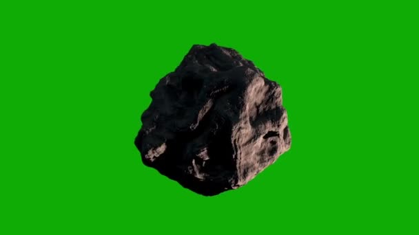 Asteroid Meteor Grön Skärm Jorden Utrymme Universum Renderingar Animationer — Stockvideo