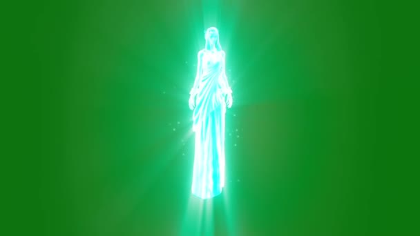 Duch bohyně božské zjevení zelené obrazovky 3d vykreslování animací