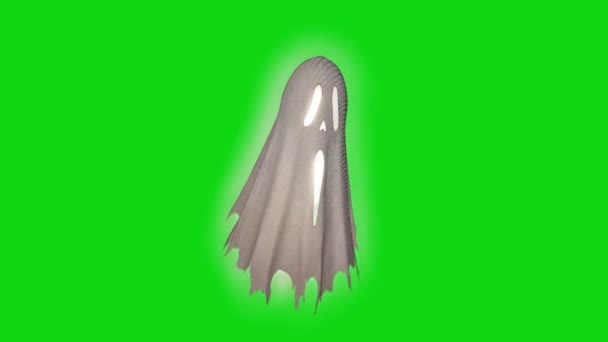 Ghost Poltergeist Spectre Verschijning Draait Groene Scherm Rendering Van Animatie — Stockvideo