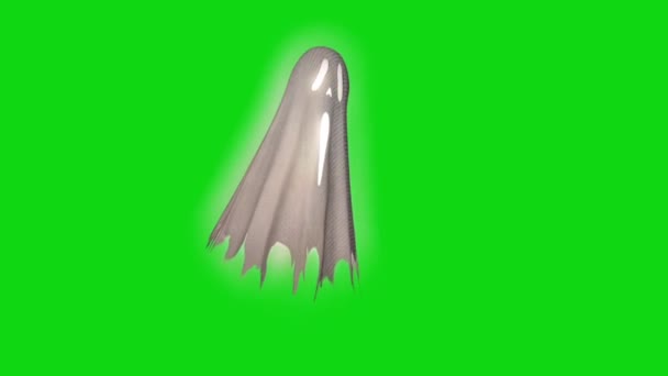 幽灵恶作剧幽灵幽灵侧绿色屏幕3D 渲染动画 — 图库视频影像