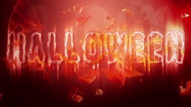 Cadılar Bayramı Balkabağı patlama animasyonlu arka plan 3d render animasyon