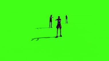 Zombi yeşil pikap vadede ekran arka 3d render animasyonlar