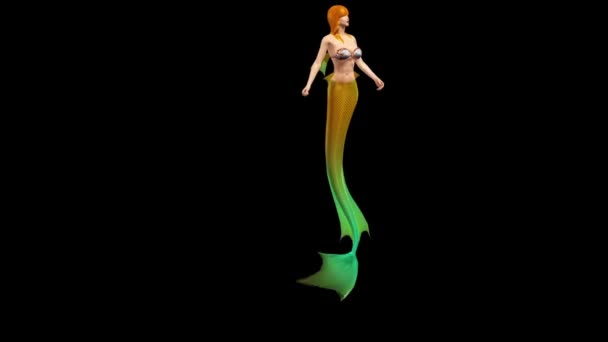 Sirène Enchanteuse Océan Mer Alpha Matte Talk Front Animations de rendu 3D 