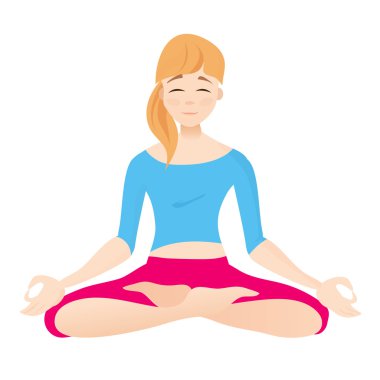 Yoga. Lotus pozisyonu kadında