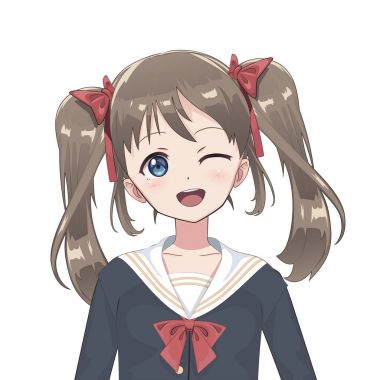 Anime schoolgirl. Japon klasik tarzı çizgi film karakteri.