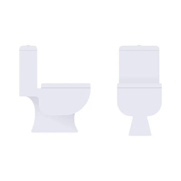 Flat toalett i profil och hela ansiktet — Stock vektor