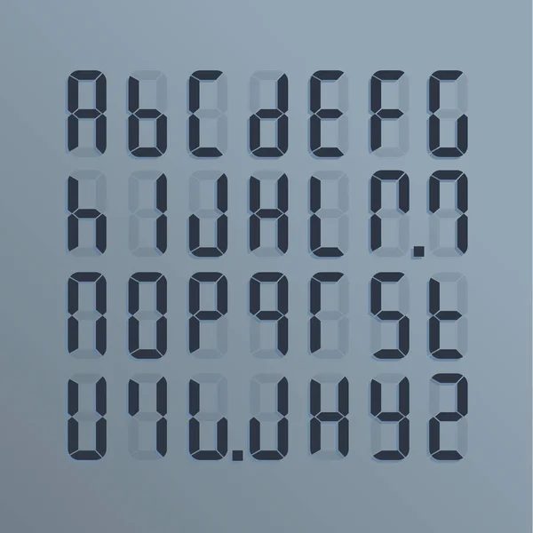 Um alfabeto eletrônico realista de A a Z. Disque na tela — Vetor de Stock