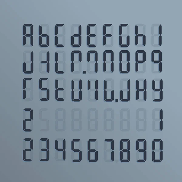 Bir gerçekçi elektronik alfabesine A'dan Z ve numaraları. Ekranda arama — Stok Vektör