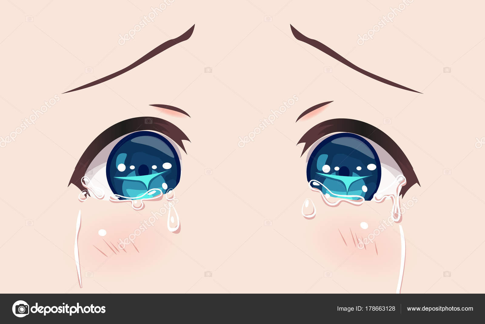 Os Olhos Reais De Meninas Anime Mangá Vetores De Stock Apoev