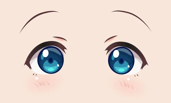 Echte ogen anime (manga) meisjes — Stockvector