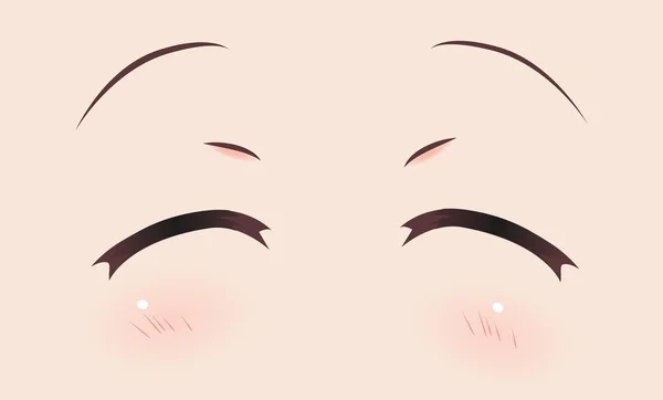 Real sorrindo anime olhos (mangá) meninas — Vetor de Stock