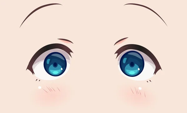 アニメ (漫画) の女の子の本当の目 — ストックベクタ
