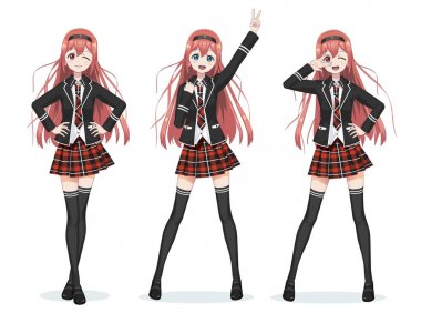 Etek güzel anime manga kız öğrenci