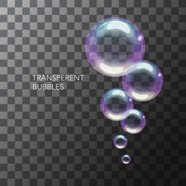 Saydam bir arka plan üzerinde renkli sabun köpüğü ile bir kart tasarımı