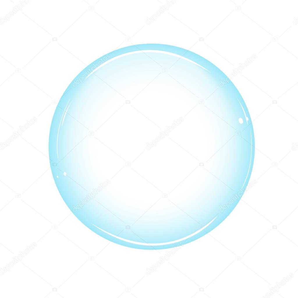 One large soap bubble from a washing powder of blue color