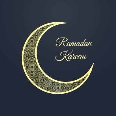 Ramazan tebrik kartı koyu mavi zemin üzerine.