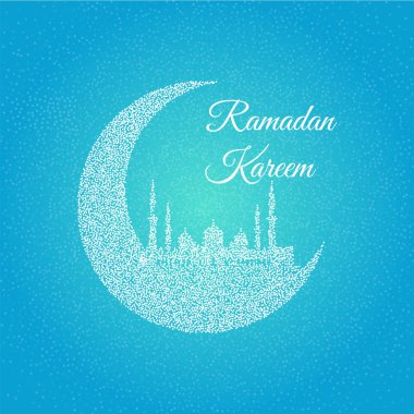 Ay Camii ile vektör Illustration. Ramazan Kareem vektör