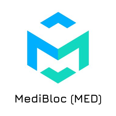 Medibloc (tıp). Vektör çizim Kripto sikke ŞA